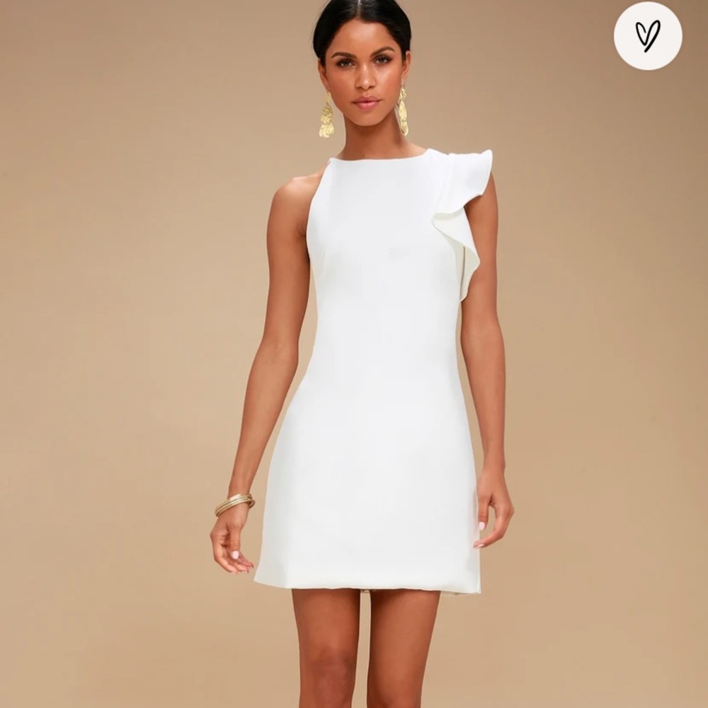 Dinah White One-Shoulder Dress